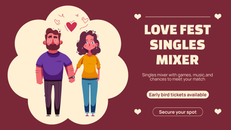 Matchmaking and Love Festival FB event cover Design Template