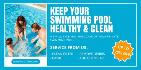Offer Maintenance and Repair Services for Your Pool Twitter Design Template