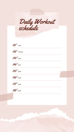 päivittäinen harjoitus aikataulu vaaleanpunaisella Instagram Story Design Template