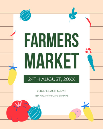 Yksinkertainen Farmer's Market -mainos Instagram Post Vertical Design Template