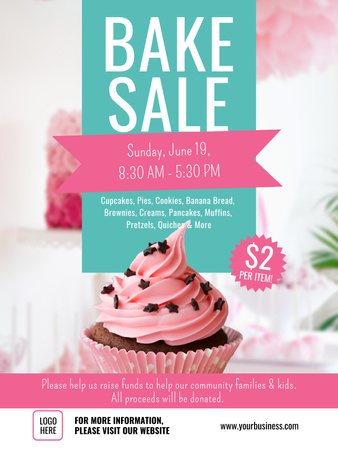 Delicious Cupcakes from Bakery Poster US Design Template