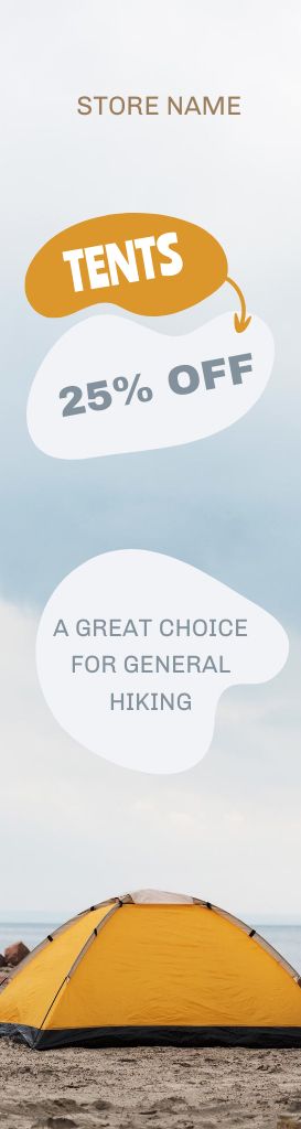 Hiking Equipment Sale Offer Skyscraper Design Template