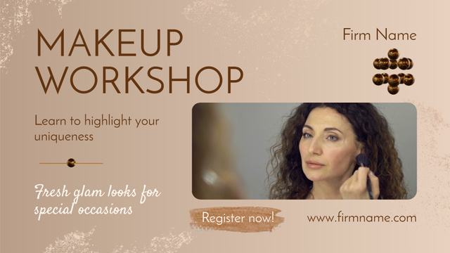 Age-Friendly Make Up Workshop Announcement Full HD video Tasarım Şablonu