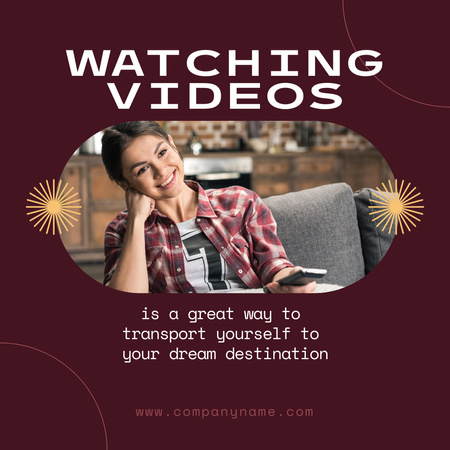 Travel Video Inspiration with Woman Watching Film Instagram tervezősablon