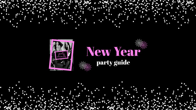 Designvorlage New Year Party Animals' Guide Black für Youtube