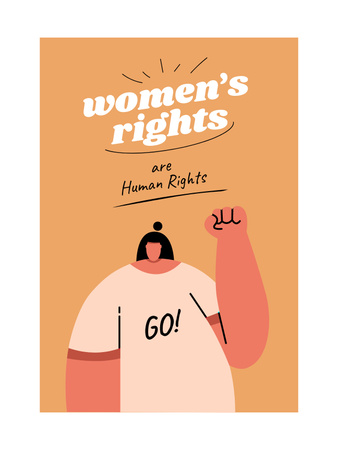 Awareness about Women's Rights with Illustration of Woman Poster US tervezősablon