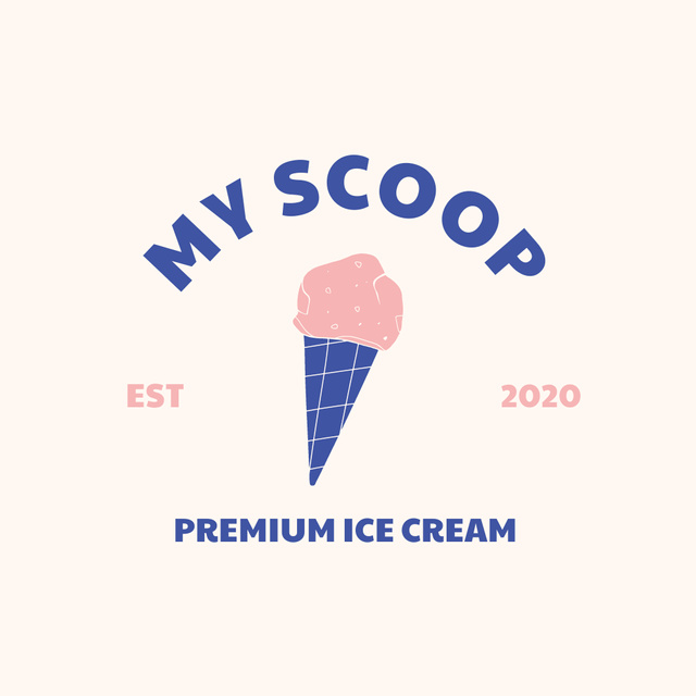 Premium Ice Cream Ad Logoデザインテンプレート