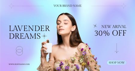 Plantilla de diseño de Perfume de Lavanda para Mujer Facebook AD 