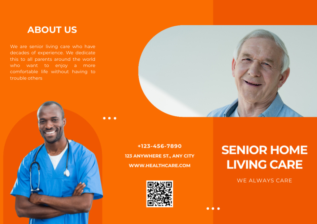 Offering Senior Home Care Services Brochure Πρότυπο σχεδίασης