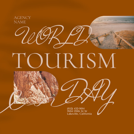 Tourism Day Celebration Announcement Instagram AD Design Template