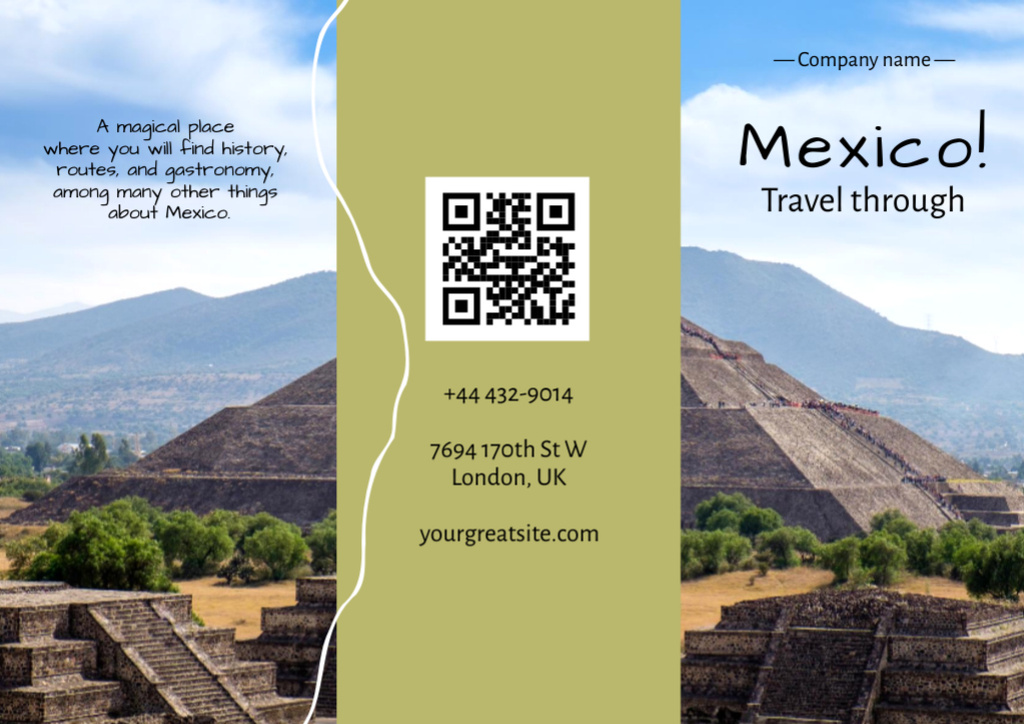 Template di design Tour to Mexico with Photos Brochure