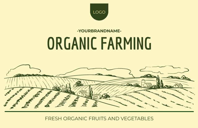Organic Farm Fruits and Vegetables Sale Business Card 85x55mm Design Template