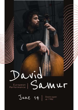 Template di design Concert Invitation Musician Playing Double Bass Flayer