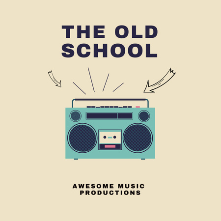 Old School Inspiration with Vintage Boombox Instagram Design Template