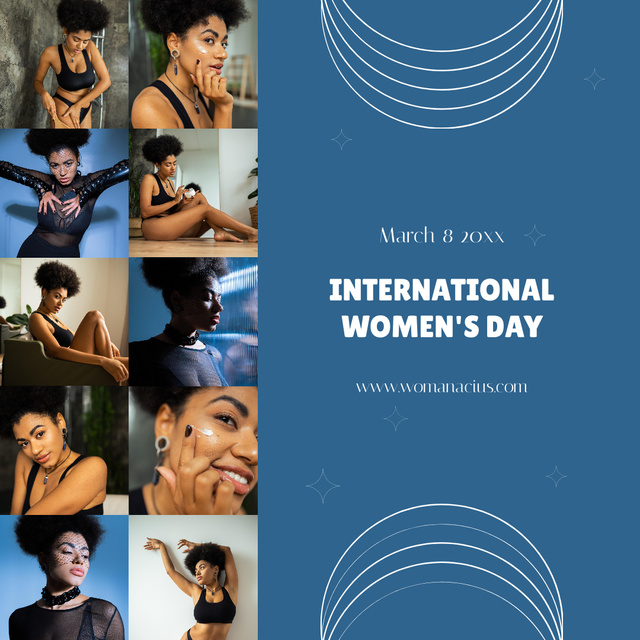 Plantilla de diseño de International Women's Day Celebration with Bright Beautiful Woman Instagram 