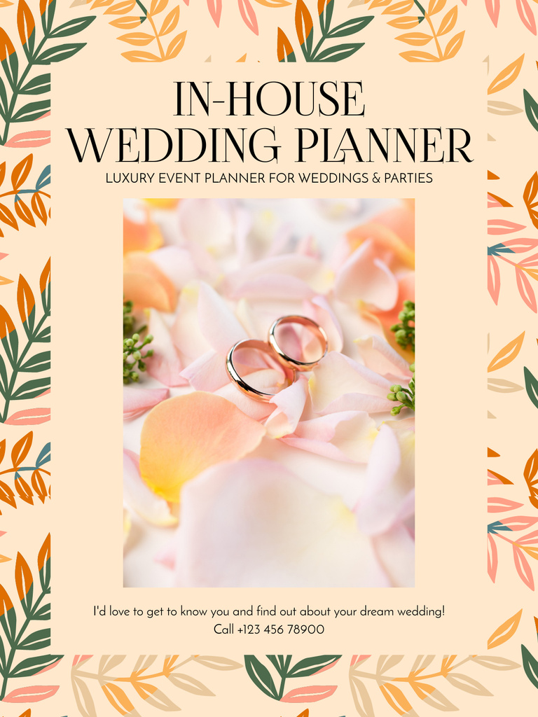 Designvorlage In House Wedding Planner für Poster US