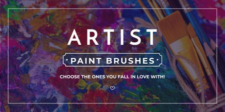 Ontwerpsjabloon van Image van Artist paint brushes store