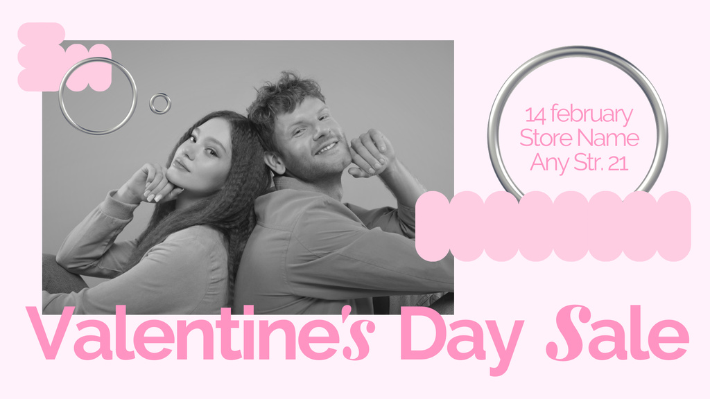 Tender February 14th Sale with Couple in Love FB event cover Design Template