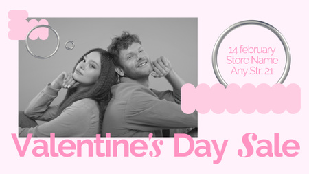 Valentine's Day Sale with Couple in Love FB event cover – шаблон для дизайну