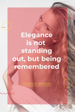 Elegance quote with Young attractive Woman Tumblr Tasarım Şablonu