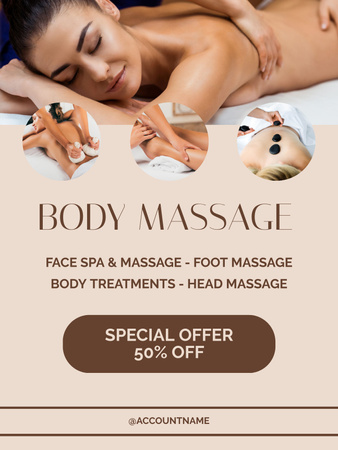 Special Offer for Body Massage Poster US Design Template