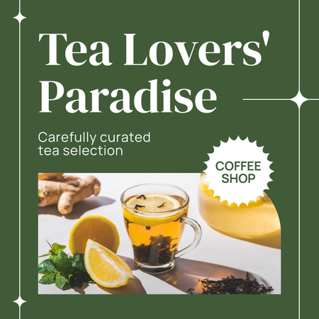 Первоклассный выбор чая с лимонами в кофейне Instagram – шаблон для дизайна