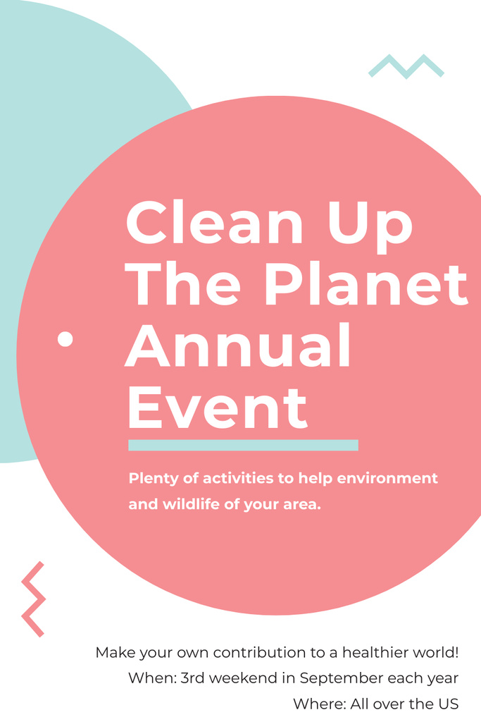 Ecological Event Announcement with Simple Circles Frame Pinterest Design Template