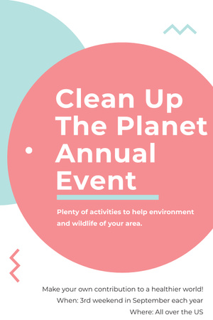 Ecological Event Announcement with Simple Circles Frame Pinterest Modelo de Design
