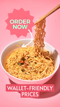 Oferta de refeições de culinária asiática econômica Instagram Video Story Modelo de Design