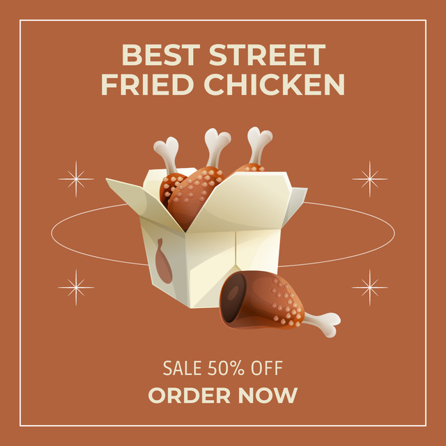 Best Street Fried Chicken Ad Instagram Šablona návrhu