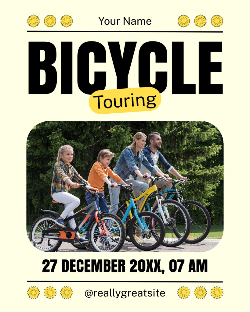 Family Bicycle Tour Instagram Post Vertical Modelo de Design