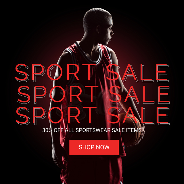 Platilla de diseño Men's Sportswear Sale with Man in Uniform Instagram
