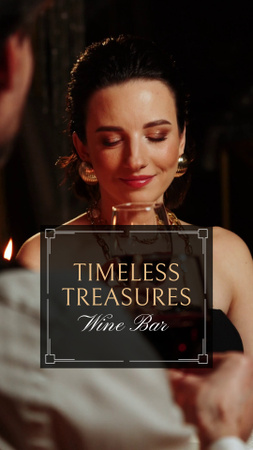 Designvorlage Elegante Weinbar mit zeitlosem Champagner für TikTok Video