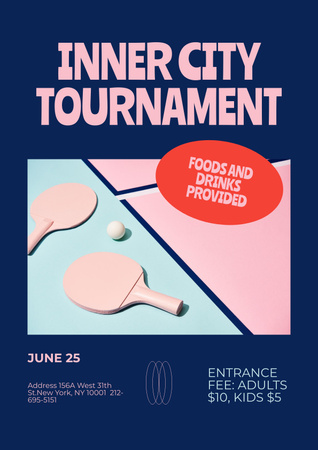 Platilla de diseño Table Tennis Tournament Announcement Poster