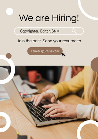 Editor and Copywriter Vacancies  Poster – шаблон для дизайна