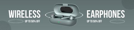 Designvorlage Angebot von drahtlosen Kopfhörern für Ebay Store Billboard