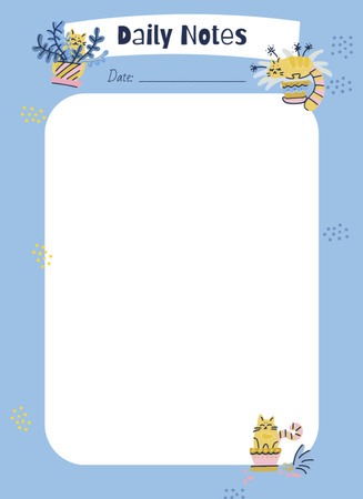Plantilla de diseño de Daily Schedule Planner with Funny Cats in Flower Pots Notepad 4x5.5in 