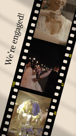 Engagement Announcement With Photo Shots TikTok Video Design Template