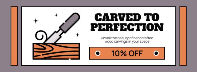 Discount on Ideal Handcrafted Wood Products Facebook cover Design Template