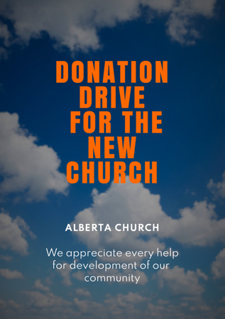 Announcement about Donation for New Church Flyer A7 Design Template