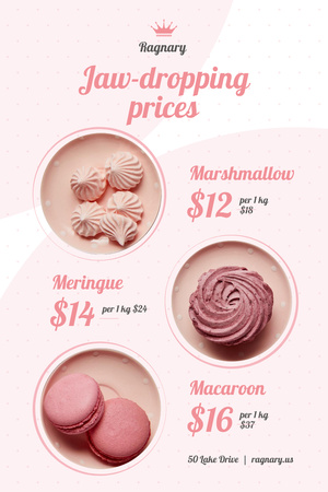 Designvorlage Confectionery Sale with Sweet Cookies in Pink für Pinterest