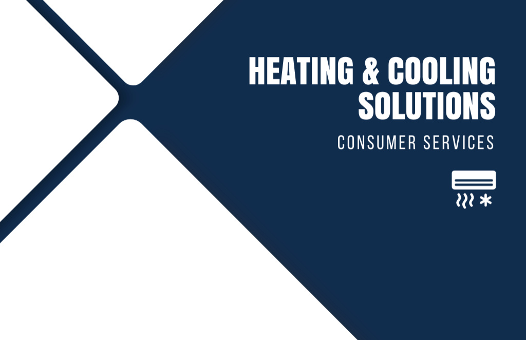 Heating and Cooling Solutions and Improvements Business Card 85x55mm Πρότυπο σχεδίασης