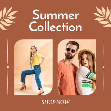 Summer Collection Ad with Stylish Attractive Couple Instagram Πρότυπο σχεδίασης