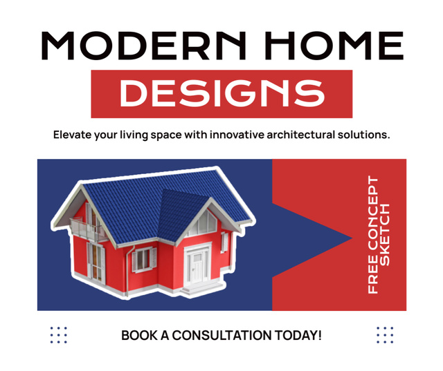 Designvorlage Offer of Modern Home Designs Consultation für Facebook