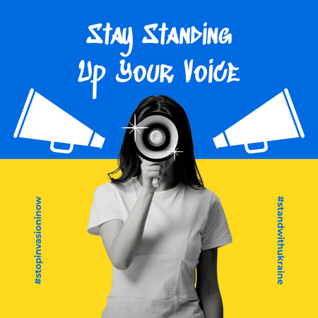 Designvorlage Stay Standing Up Your Voice für Instagram