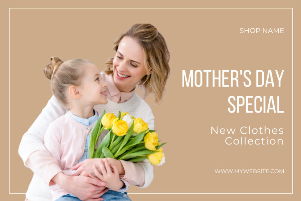 Designvorlage New Clothes Collection on Mother's Day für Gift Certificate