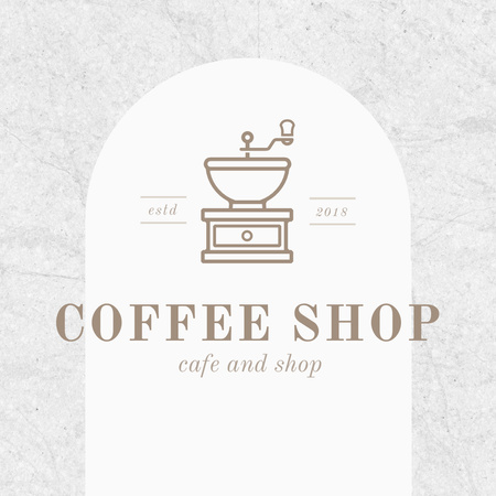 Illustration of Coffee Grinder for Cafe Ad Logo Design Template