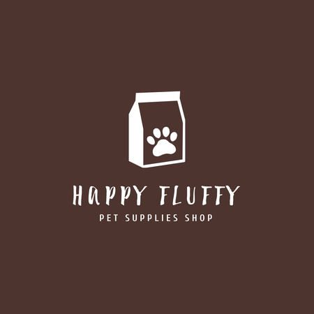 Pet's Needs Retailer Ad with Cute Dog Paw Logo Design Template