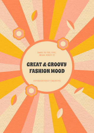 Fashion Ad on Bright Pattern Poster – шаблон для дизайна