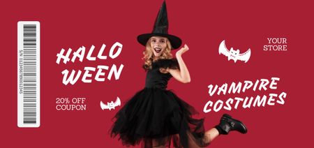 Vampire Costumes on Halloween Offer Coupon Din Large Design Template